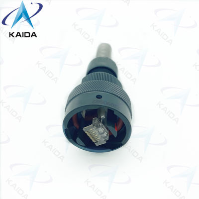 Qualité  RJ45 USB Circular Connectors Spring Backshell Network Port Connector Black Anodized usine