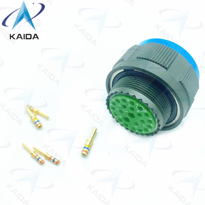500V Cadmium vert d'olive MIL-DTL-38999 série 3 Crimp contacts en or 23 broches mâles série D38999/26WE99PN.8D