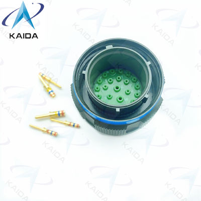 500V Cadmium vert d'olive MIL-DTL-38999 série 3 Crimp contacts en or 23 broches mâles série D38999/26WE99PN.8D