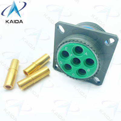 Connecteur de réceptacle en alliage de cuivre 6 contacts Finition dorée MIL-DTL-38999 série 3.D38999/20WH06SA.8D série