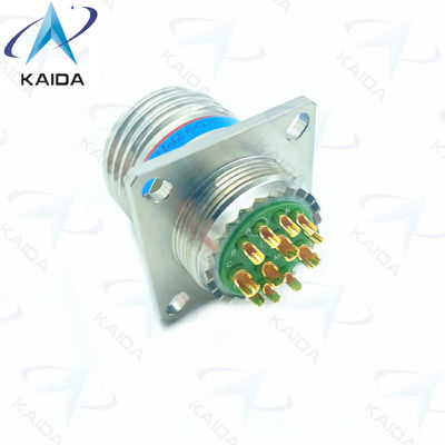 Connecteur de récepteur à finition dorée à 12 contacts fileté pour soudage de cuivre en alliage de cuivre de 500 V D38999/20KD97PN-H en acier inoxydable