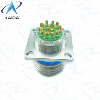 Connecteur de récepteur à finition dorée à 12 contacts fileté pour soudage de cuivre en alliage de cuivre de 500 V D38999/20KD97PN-H en acier inoxydable