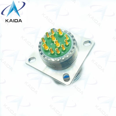 Connecteur de récepteur à finition dorée à 12 contacts fileté pour soudage de cuivre en alliage de cuivre de 500 V D38999/20KD97PN-H en acier inoxydable