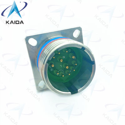 Connecteur de récepteur à finition dorée à 12 contacts fileté pour soudage de cuivre en alliage de cuivre de 500 V D38999/20KD97PN-H en acier inoxydable