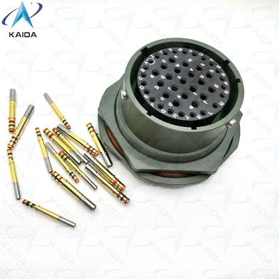 Type de contact de crimp MIL-DTL-38999 Série I Pour les applications de tension nominale de 500V JY27468T25B43SN Réceptacle de noix de confiture de cadmium vert d'olive
