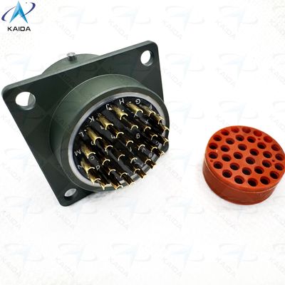 500V MIL-DTL-26482 Série I Connecteur de coque en alliage d'aluminium Durable pour le réceptacle de flange carrée industriel MS3112E18-32PN