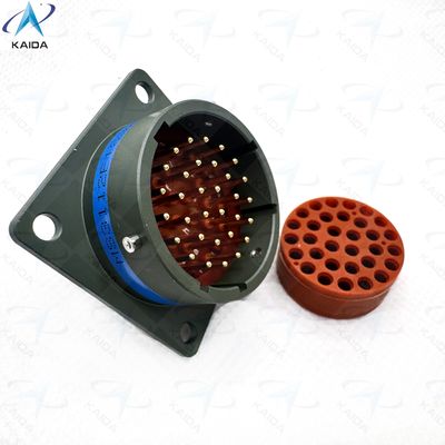 500V MIL-DTL-26482 Série I Connecteur de coque en alliage d'aluminium Durable pour le réceptacle de flange carrée industriel MS3112E18-32PN