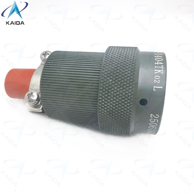 Connecteur électrique circulaire sécurisé et durable -55C à 125C pour applications industrielles, Y50EX-1404TK02L, Fiche de la série Y50EX avec serre-câble droit, anodisé olive drab