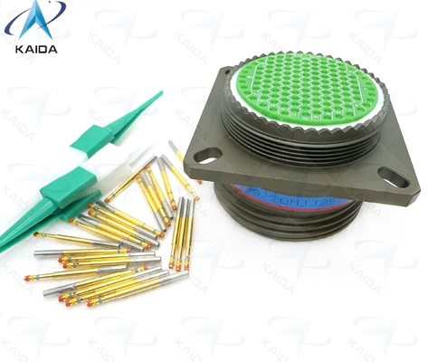 Rating de tension de 500V MIL-DTL-38999 Série III Finition de contact en or pour les performances.Couche composite Cadmium vert olivier.D38999/20MJJ35SN 128 broches femelles