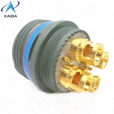 Connecteur Olive Green Cadmium à 6 contacts pour une durabilité et une fiabilité exceptionnelles.  Moulage époxy série D38999. D38999/26WJ28SB-H. Contacts d'alimentation à souder