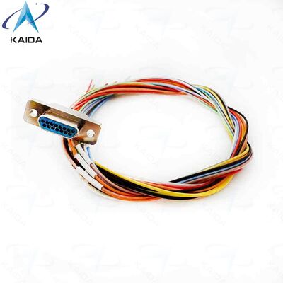 Numéro de pièce de boîtier métallique MDM MDM 15PH003B. 15 broches. Série MIL-DTL-83513. Nickel autocatalytique. Fil isolé de faisceau.