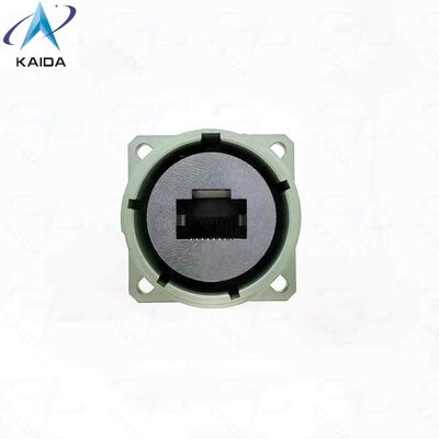 Connecteur RJ45 RJFTV62APEM1G conforme RoHS. Capot arrière IP68, presse-étoupe métallique. Coque en aluminium - Placage cadmium vert olive