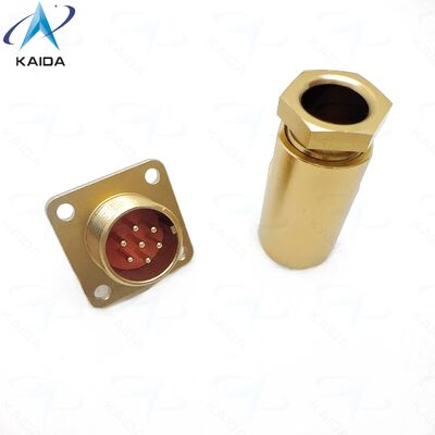 Connecteurs de la série PC standard russe.PC7ZJ 7 contacts réceptacle à bride carrée.Alliage d'aluminium, finition chromée.PC-7ZB.