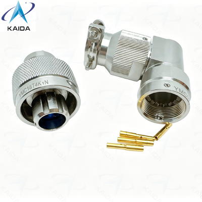 4 Number of Contacts YMC Series Corrosion-Resistant & Waterproof Electrical Connectors YMC18T4K1N.Stainless Steel Passivated.90° Backshell