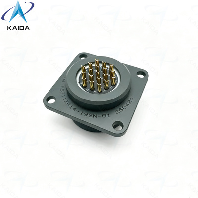 Type de contact de soudure MIL-DTL-26482 Série I Connecteur circulaire à tension nominale de 500 V.Receptacle à brides carrées sur mesure.MS3112R14-19SN-01
